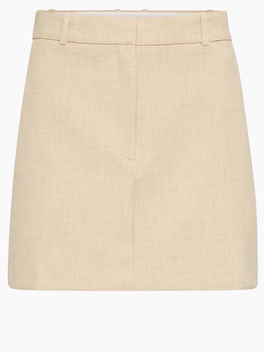 Aritzia Babaton Chisel Skirt Heather Oat Beige Tailored Mini